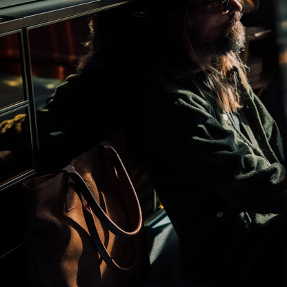Suede Tote - Tobacco Brown