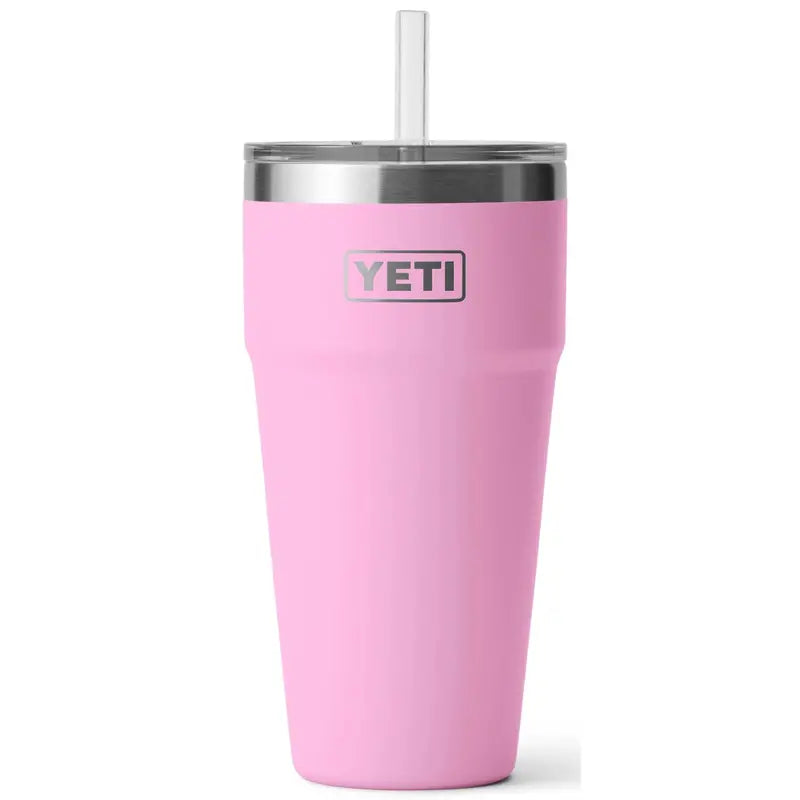 YETI Rambler 26 oz Stackable Tumbler with Straw Lid  Power Pink