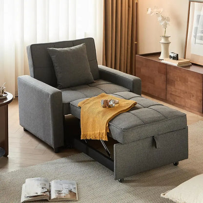 Convertible Pull-Out Sofa Chair  Space-Saving Sleeper Sofa for Small Spaces