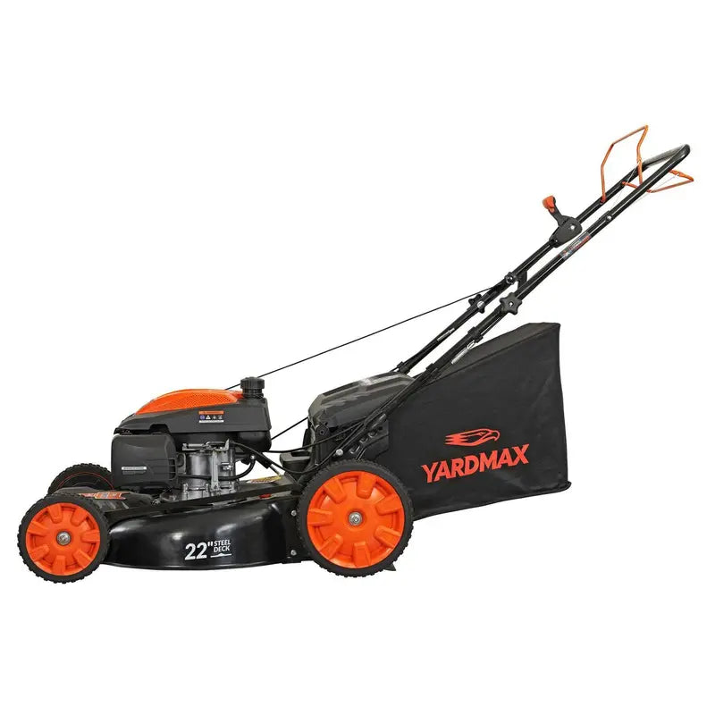 YARDMAX YG2860 22-Inch Gas Self-Propelled Lawn Mower — 201cc Engine, CVT Transmission, 3-in-1 Functionality, High-Wheel Design