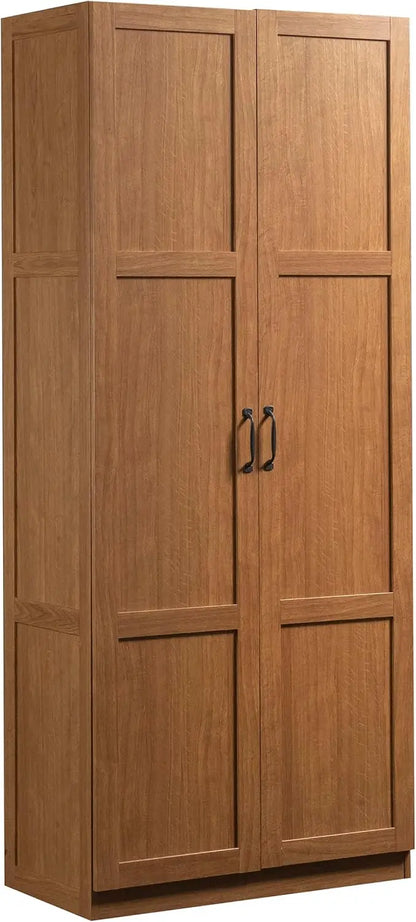 Sauder Cinnamon Cherry Pantry Cabinet  29.6¡åW x 16¡åD x 71.5¡åH Kitchen Storage Solution