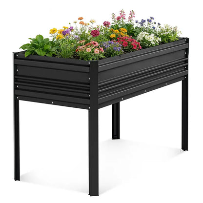 WORKPRO Galvanized Raised Garden Bed  47.2″ x 23.6″ x 31.5″, 600-LB Elevated Planter with Legs