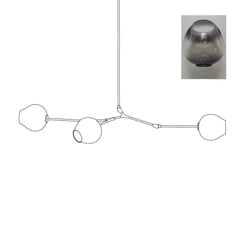 Orvani Linear Globe Chandelier in Modern Industrial Style