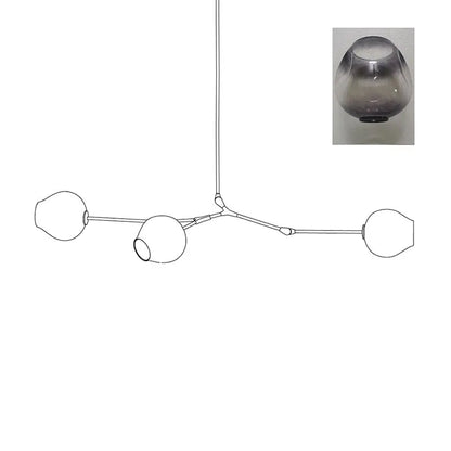 Orvani Linear Globe Chandelier in Modern Industrial Style