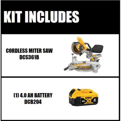20V MAX 7-1/4 in. Sliding Miter Saw w/ 20V MAX XR 4.0Ah Battery  DCS361BW204