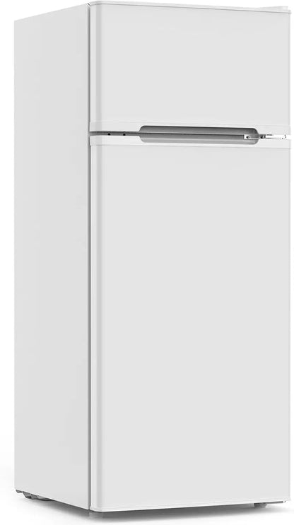 COWSAR 4.5 Cu Ft Dorm Fridge  Two-Door Compact Refrigerator with Removable Shelves