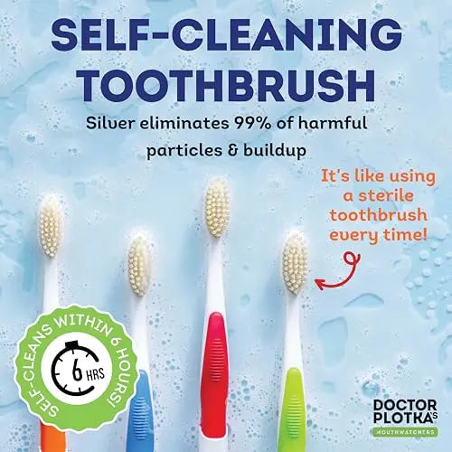 MOUTHWATCHERS Dr. Plotka’s Extra Soft Flossing Toothbrush for Sensitive Teeth & Gums  2 Pack, Multi-Color