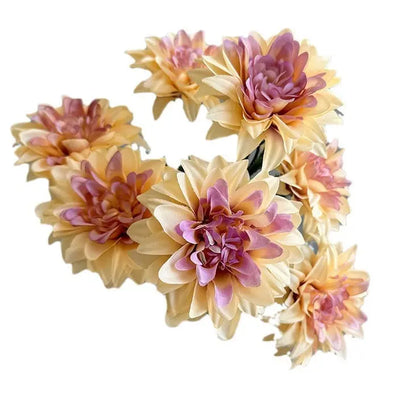 Dahlia-Inspired Silk Bouquet  Mixed Rose and Peony Arrangement for Desktop & Interior Styling