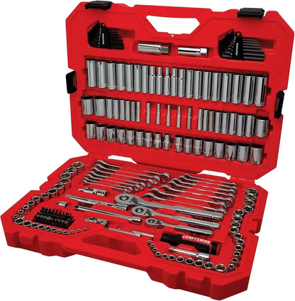 CRAFTSMAN 189-Piece Mechanics Tool Set  Includes 1/4″ and 3/8″ Drive Ratchets, Sockets, and Accessories (CMMT12134)