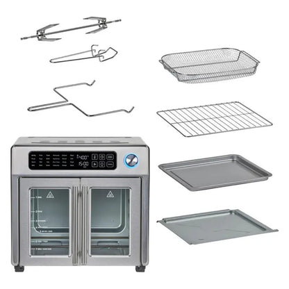 26-Quart French Door Air Fryer Oven with 24 One-Touch Cooking Functions