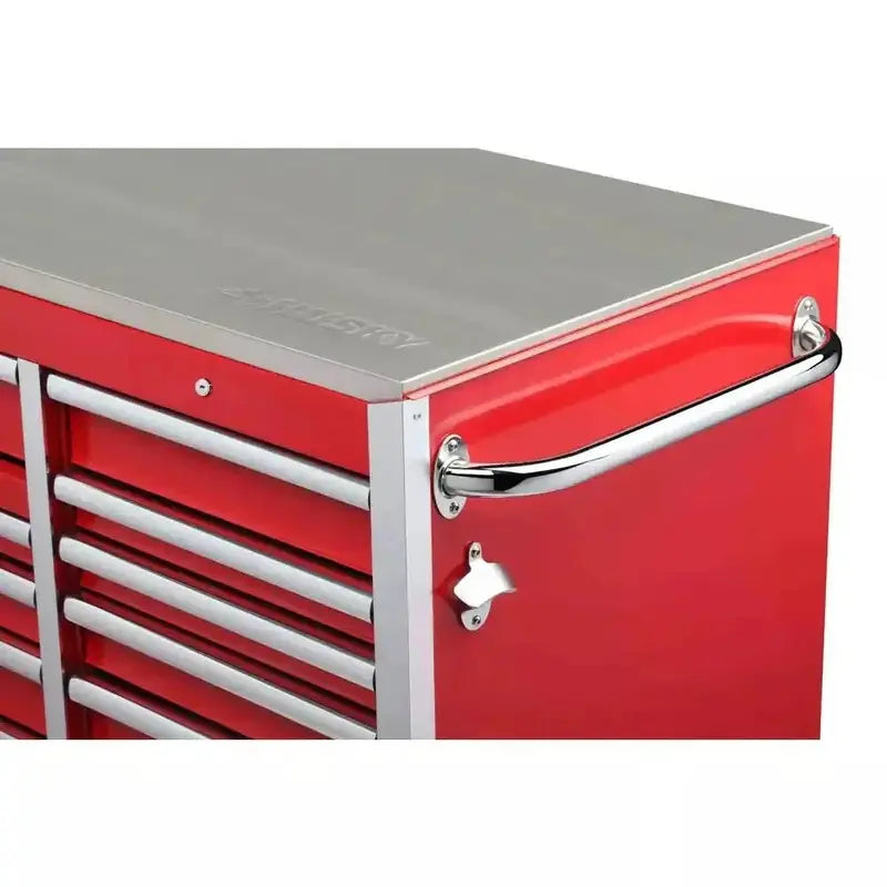 Heavy-Duty 72-Inch Mobile Tool Chest  15-Drawer Stainless Steel Workbench with Dual Locking System