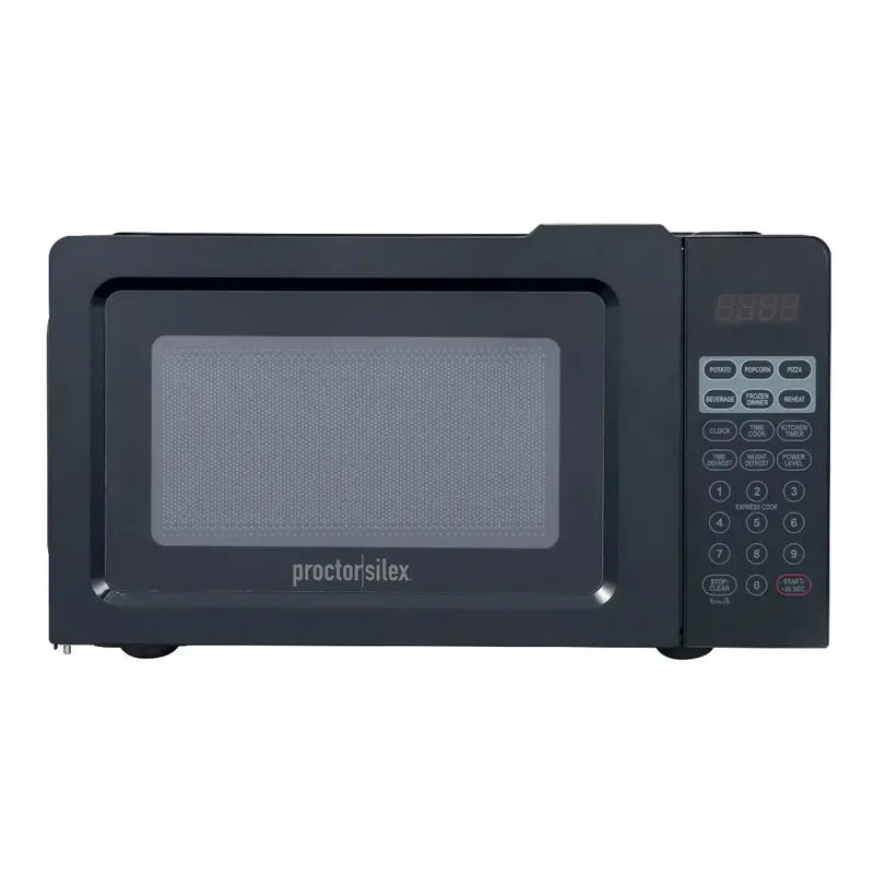 Proctor Silex 0.6 Cu. Ft Microwave — 700W Countertop Model with Green LED Display & 10 Power Levels