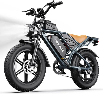DEEPOWER QS7 High-Speed Electric Bike  1500W Peak, 32 MPH Top Velocity
