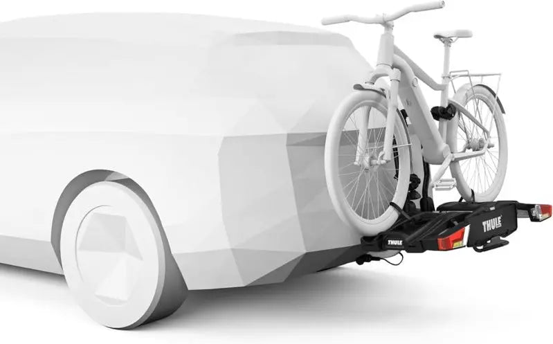 Thule EasyFold XT 2-Bike Towbar Rack  Silver Folding Hitch Mount for Easy Transport