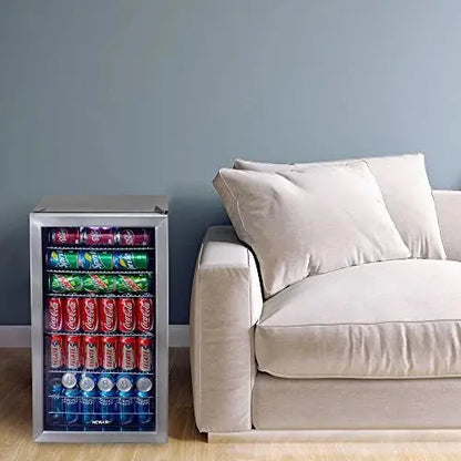 Freestanding Beverage Refrigerator  126-Can Capacity, Glass Door with Right-Swing Hinge