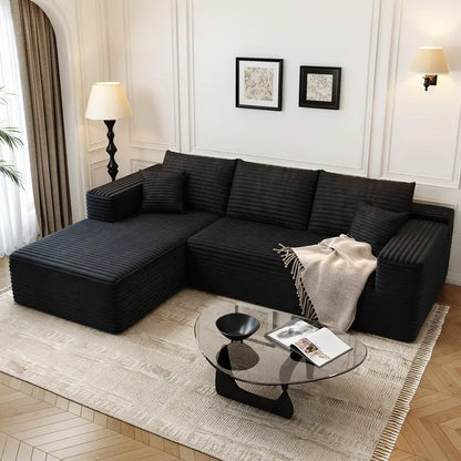 Cloud Modular L-Shaped Sectional Sofa  107.5-Inch Minimalist Corner Lounge with Deep Seating
