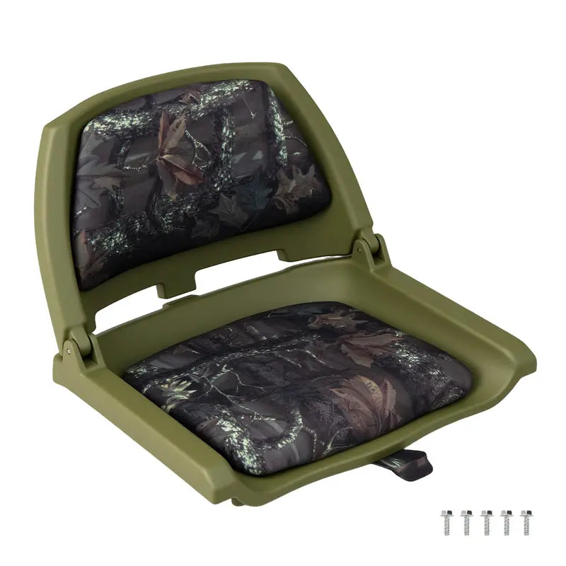 Low-Profile Molded Fishing Boat Chair  Marine-Grade PVC Cushion, Low-Back Design