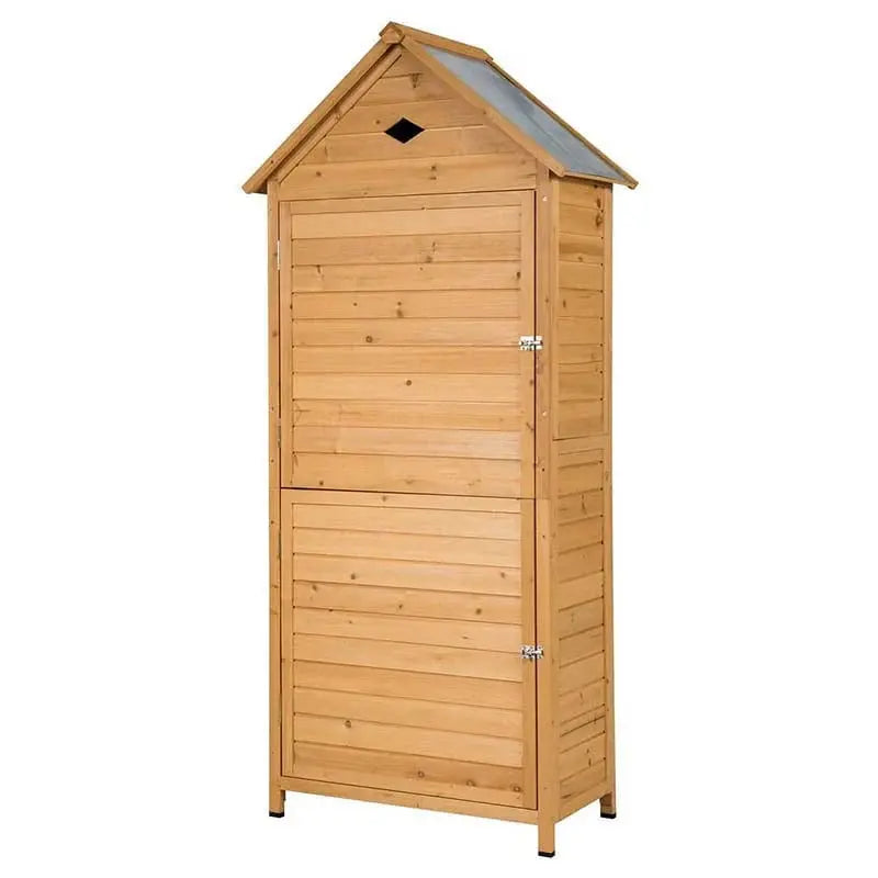 Lockable 63-Inch Outdoor Storage Shed  Galvanized Roof Garden Cabinet with Five Adjustable Shelves & Tool Organization Space