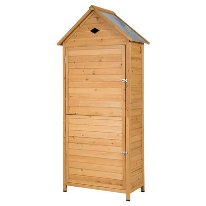 Lockable 63-Inch Outdoor Storage Shed  Galvanized Roof Garden Cabinet with Five Adjustable Shelves & Tool Organization Space