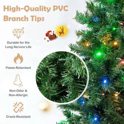 6-Foot Full-Bodied Pre-Lit Christmas Tree with 260 Multi-Color LEDs