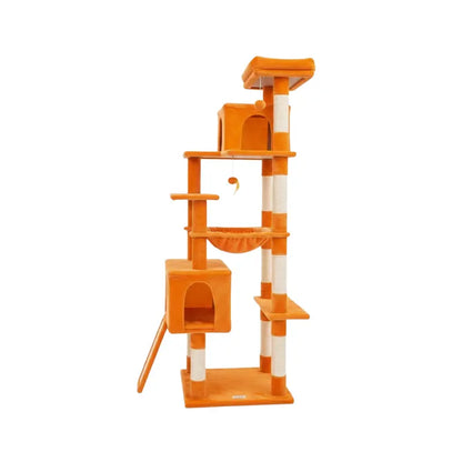 70-Inch Multi-Level Cat Tree with Hammock, Condo, and Scratching Posts