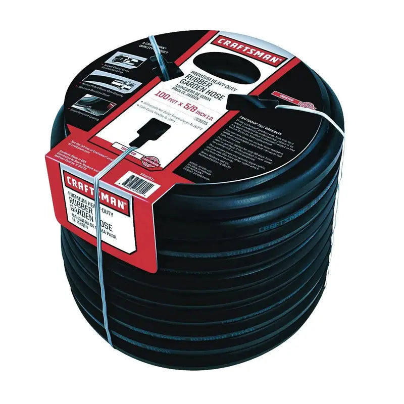 Premium 100-Foot Rubber Garden Hose  Reinforced 5/8-Inch Diameter for Durability & Flexibility