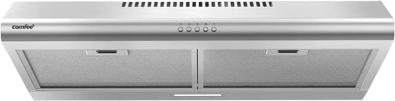COMFEE’ 30″ Under-Cabinet Range Hood  Slim Ducted/Ductless Vent with Reusable Stainless Filter