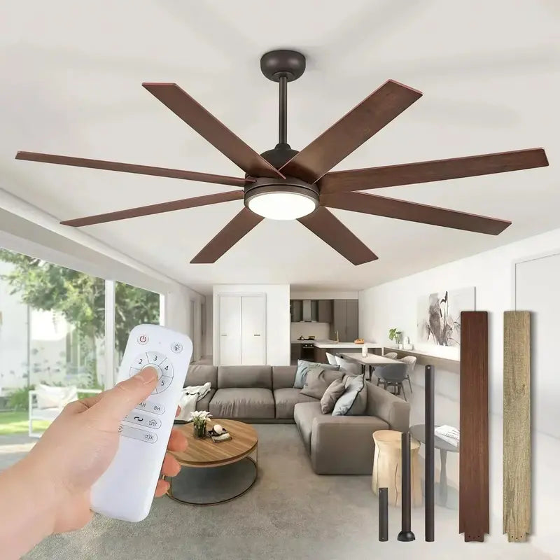 8-Blade 65-Inch Indoor/Outdoor Ceiling Fan  Quiet Operation & Wide-Area Airflow
