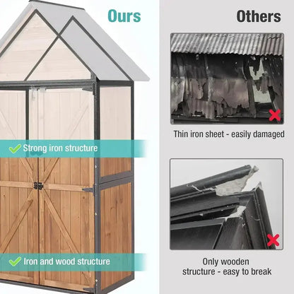 Heavy-Duty Outdoor Storage Shed — Metal-Frame Garden Shed with Adjustable Interior Shelving