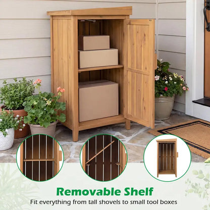Weather-Resistant Outdoor Wood Package Delivery Box with Locking Lid