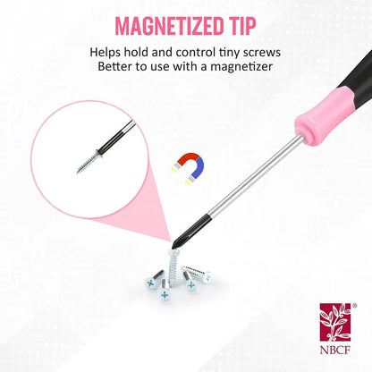 WORKPRO 10-Piece Precision Screwdriver Set  Magnetic Tips, Phillips/Slotted/Torx, Includes Pink Carry Pouch