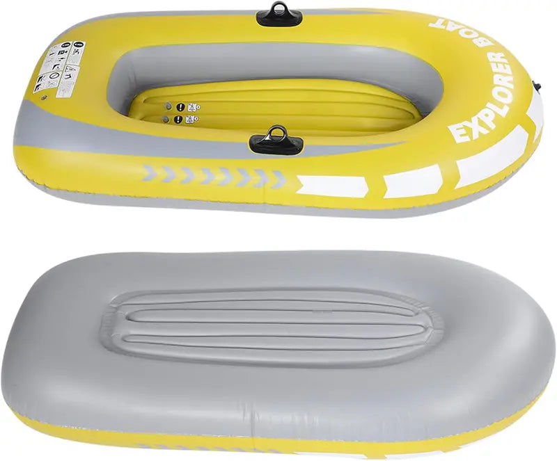 Dual-Chamber Inflatable Kayak Set  2-Person Sport Raft with Welded Oar Locks, Grab Handles, Bow Rope & Ergonomic Design
