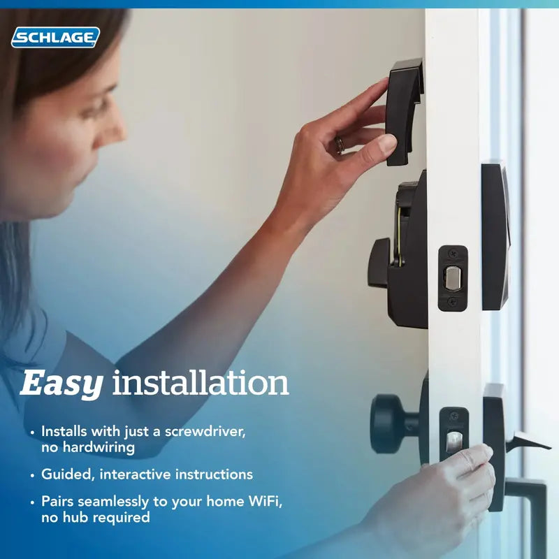 Schlage Encode Plus WiFi Smart Lock  Keyless Entry, Apple HomeKit Compatible, Voice Control, Advanced Security