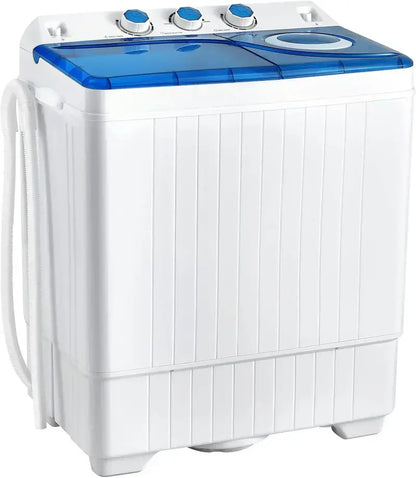 COSTWAY Dual-Tub Washing Machine  26 LB Total Capacity (18 LB Wash + 8 LB Spin) with Drain Pump