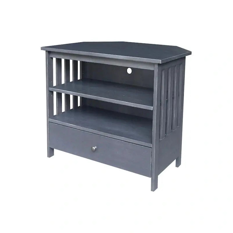 Mission-Style Corner TV Stand  Solid Hardwood Entertainment Console for Compact Living Spaces