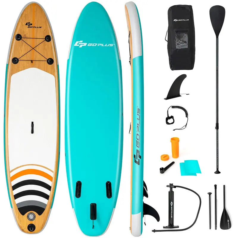 All-in-One Inflatable SUP Board with Telescoping Paddle and Carry Bag