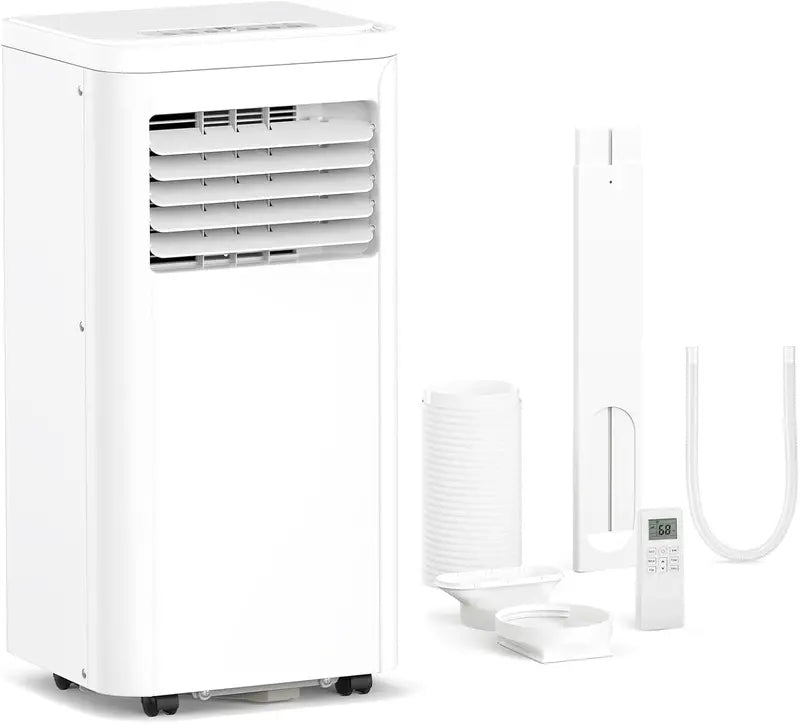 ZAFRO 8,000 BTU Portable AC Unit  4-Mode Energy-Efficient Cooler with Remote, 24-Hour Timer, Ideal for Bedrooms & Dorms, White Design