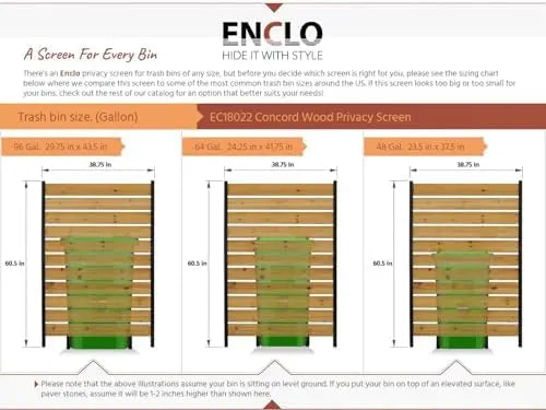 60.5in x 38.625in No-Dig Concord Cedar Privacy Screen  Hide Trash Cans & AC Units | EC18022