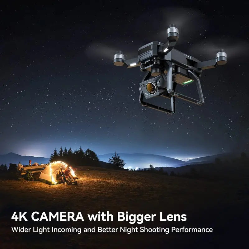 Professional 4K GPS Drone for Adults  3-Axis Gimbal, 2-Mile Range, 75-Min Flight Time, Triple Battery Kit