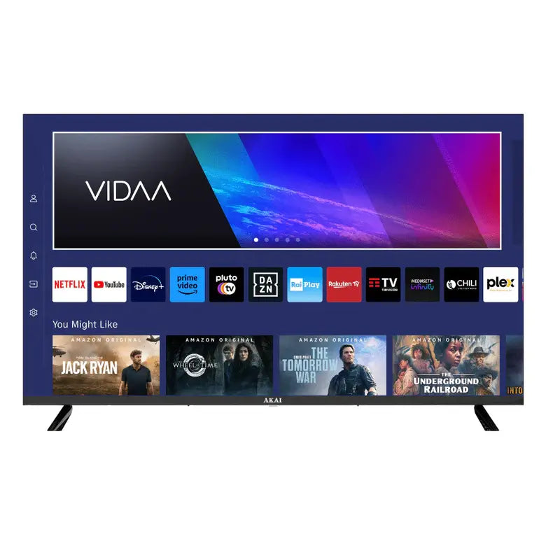 Akai 32″ QLED HD Smart TV  Slim Design, Built-in Streaming Apps & Voice Control