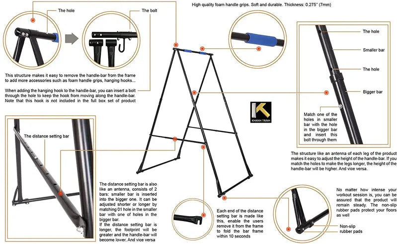 Air Yoga Starter Kit  Includes Adjustable Aerial Hammock + Foldable KT Swing Stand Frame