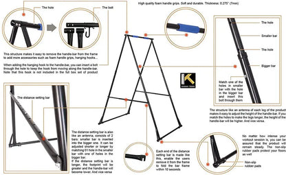 Air Yoga Starter Kit  Includes Adjustable Aerial Hammock + Foldable KT Swing Stand Frame