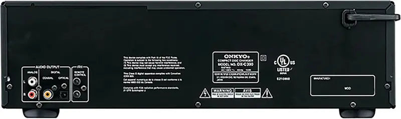 Onkyo DXC390 6-Disc CD Changer  Sleek Black Audio Component with Auto-Play Function