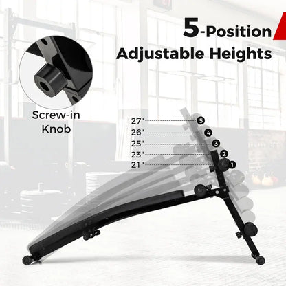 Premium Decline Sit-Up Bench  Foldable Slant Bench with High-Density Foam Cushioning for Comfort
