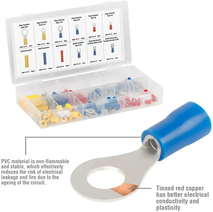 WORKPRO Crimping Tool Kit  100-Piece Terminal Connector Set for Electrical Repairs