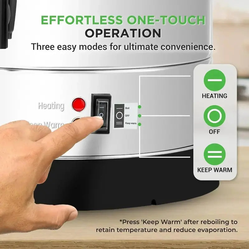 NutriChef 8L Electric Hot Water Dispenser with Rapid Heating and Beverage Safety Features