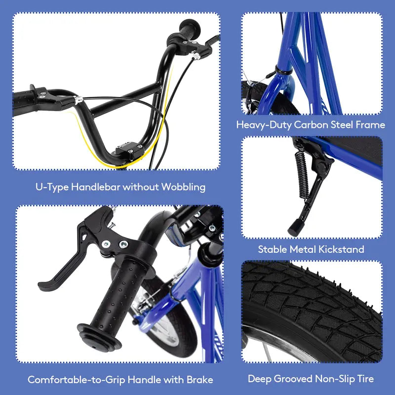 Dual-Purpose Kick Scooter  Lightweight Carbon Steel Frame for Kids and Adults
