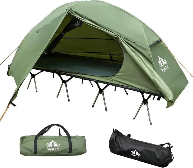 1-Person Off-Ground Cot Tent Combo  Waterproof, Elevated Sleeping System with Quick-Setup Design