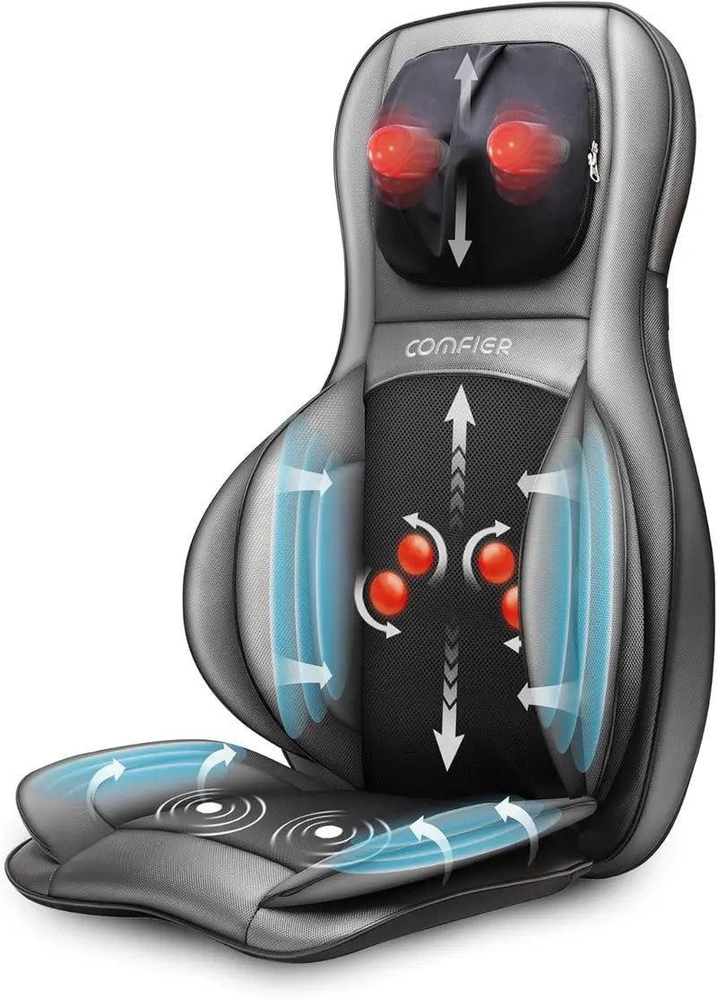 COMFIER Portable Shiatsu Back Massager | Neck & Shoulder Heating Pad with Rolling Compression Therapy for Full-Back Pain Relief