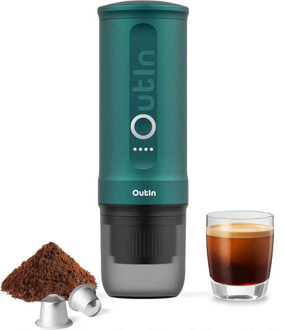 Compact USB-C Espresso Maker — Portable Electric Coffee Machine for Cars, RVs, Hiking & Offices with Ground & NS Capsule Compatibility